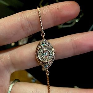 Turkish and Greek Evil Eye, multi Colored stones as accent